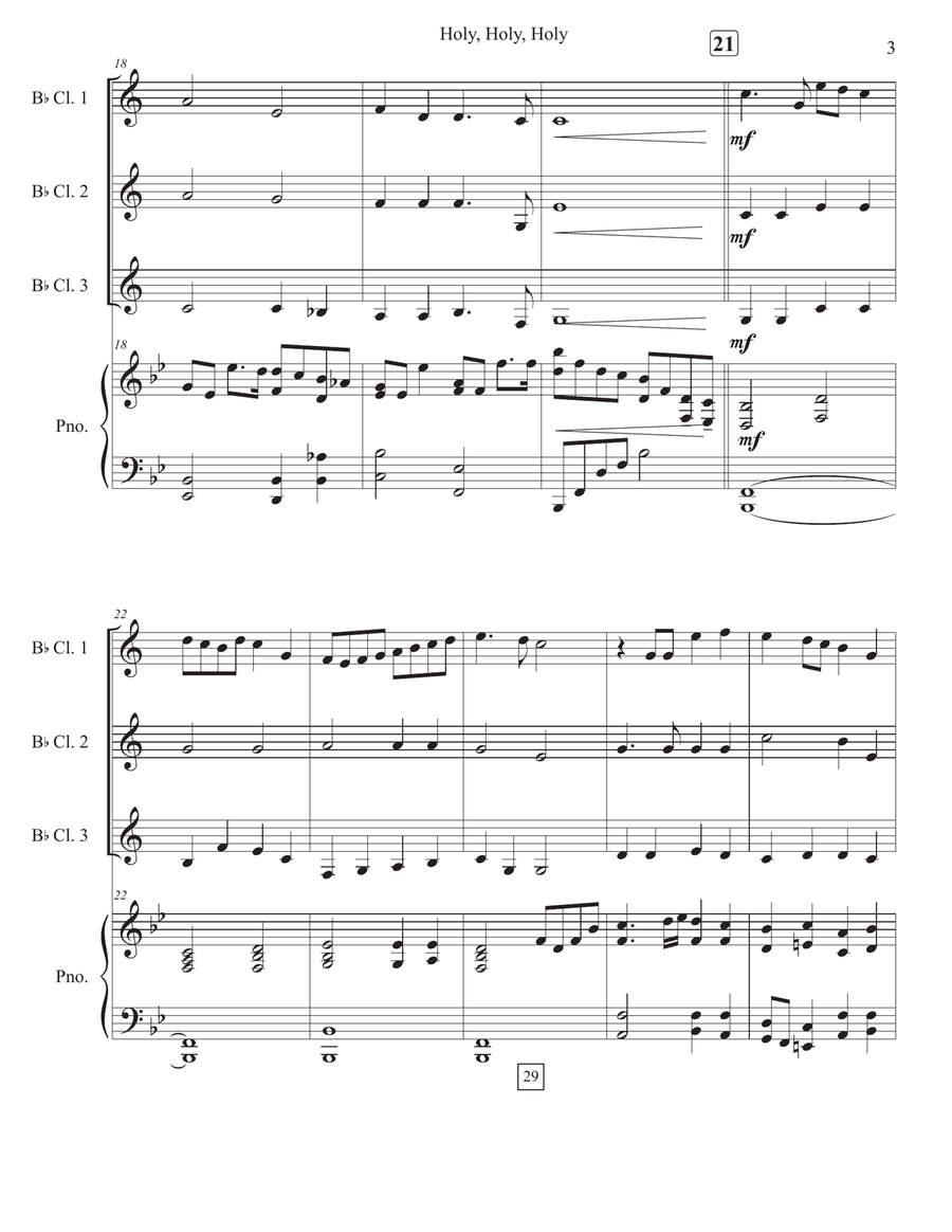 Holy, Holy, Holy Holy, Holy, Holy Woodwind Trio scores gallery preview page 3