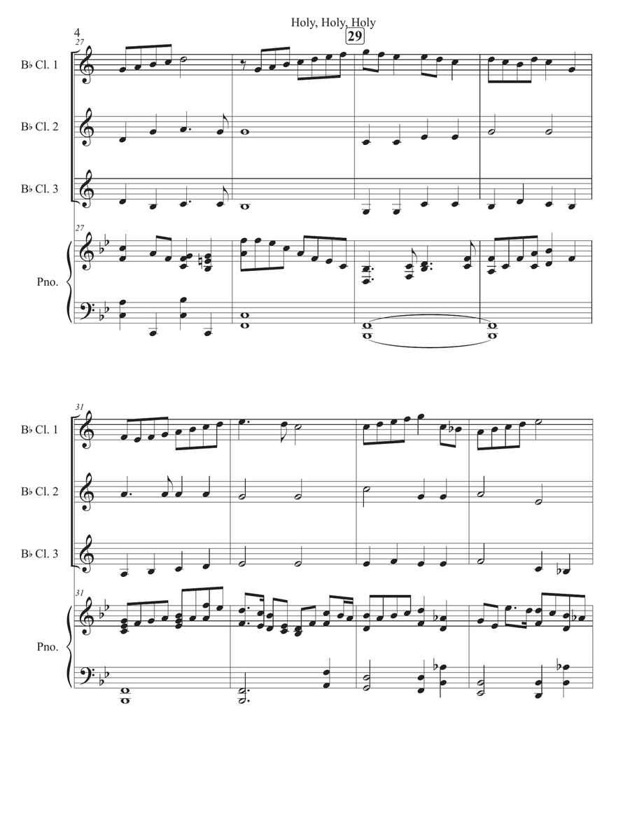 Holy, Holy, Holy Holy, Holy, Holy Woodwind Trio scores gallery preview page 4