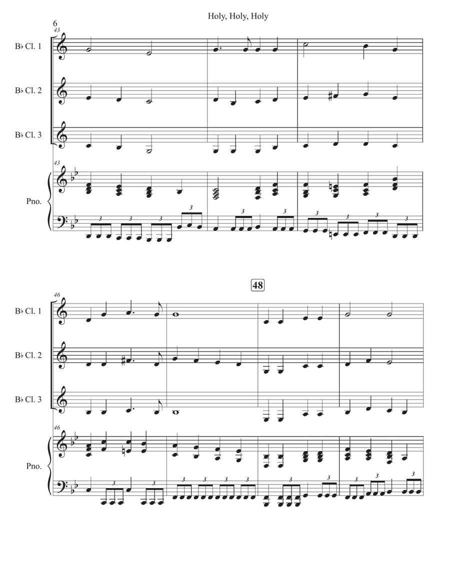 Holy, Holy, Holy Holy, Holy, Holy Woodwind Trio scores gallery preview page 6