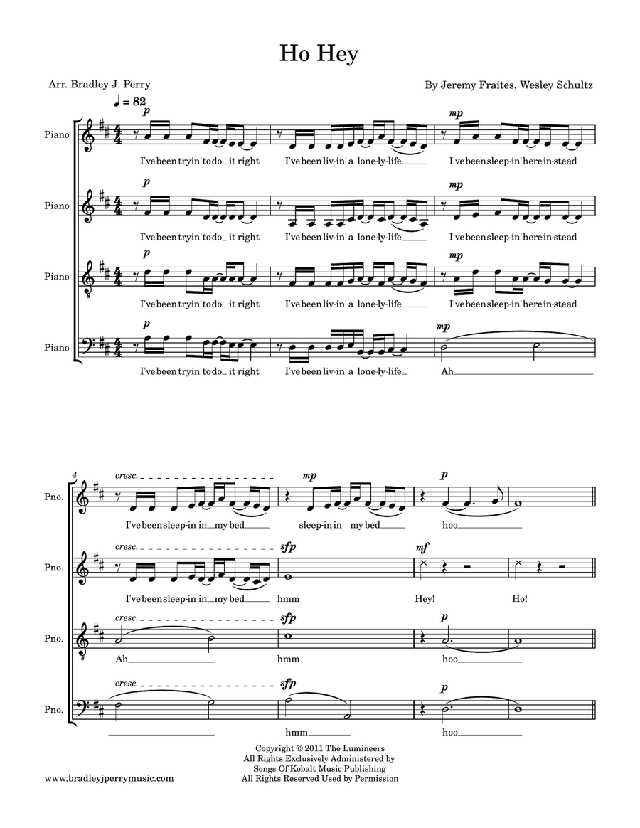 Ho Hey Ho Hey 4-Part scores gallery preview page 1