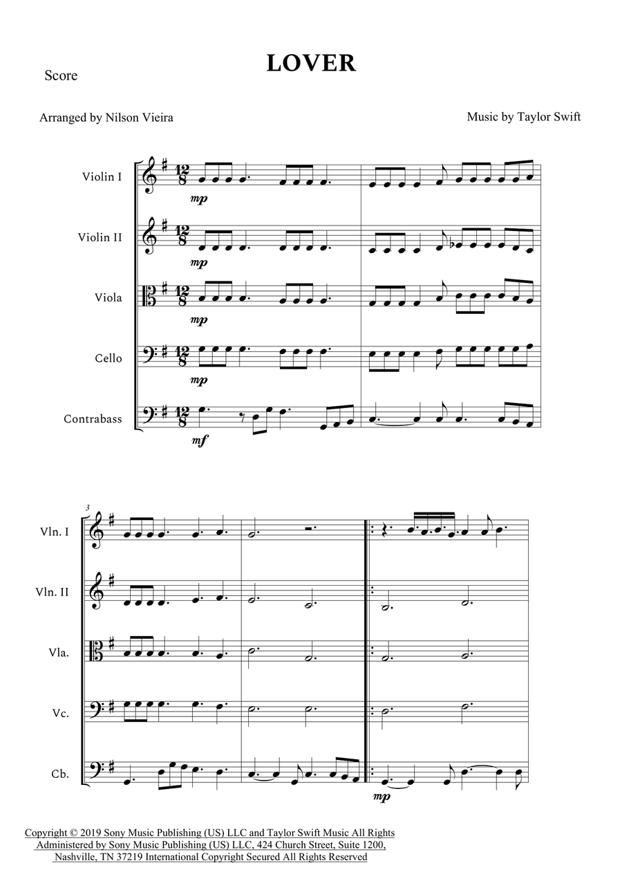 Lover String Orchestra scores gallery preview page 1