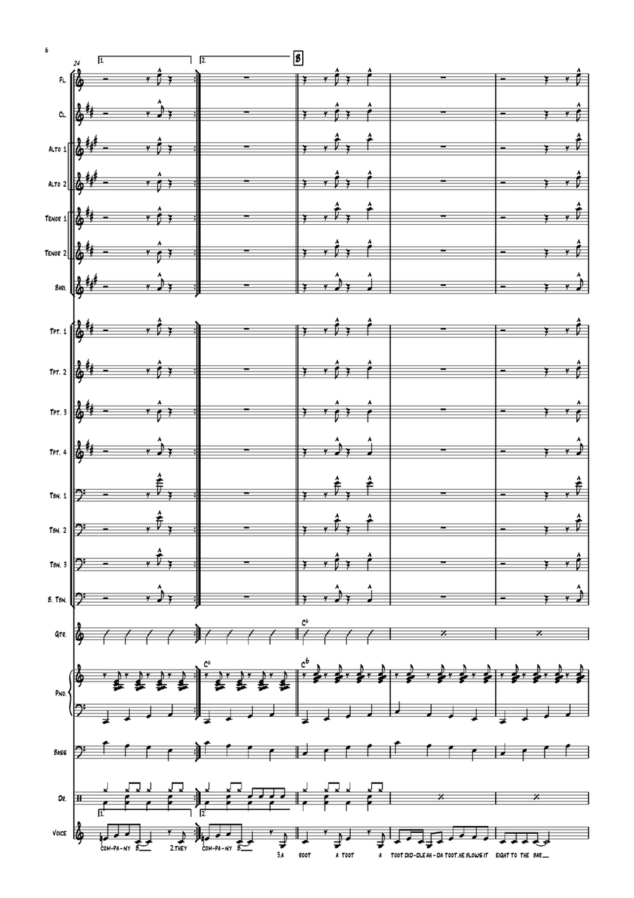 Boogie Woogie Bugle Boy Boogie Woogie Bugle Boy Jazz Ensemble scores gallery preview page 6