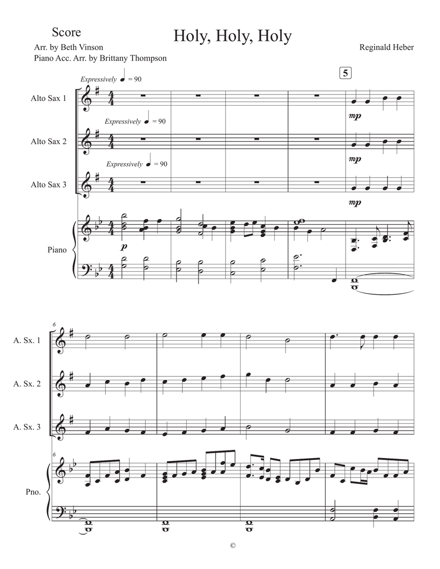 Holy, Holy, Holy Holy, Holy, Holy Woodwind Trio scores gallery preview page 1