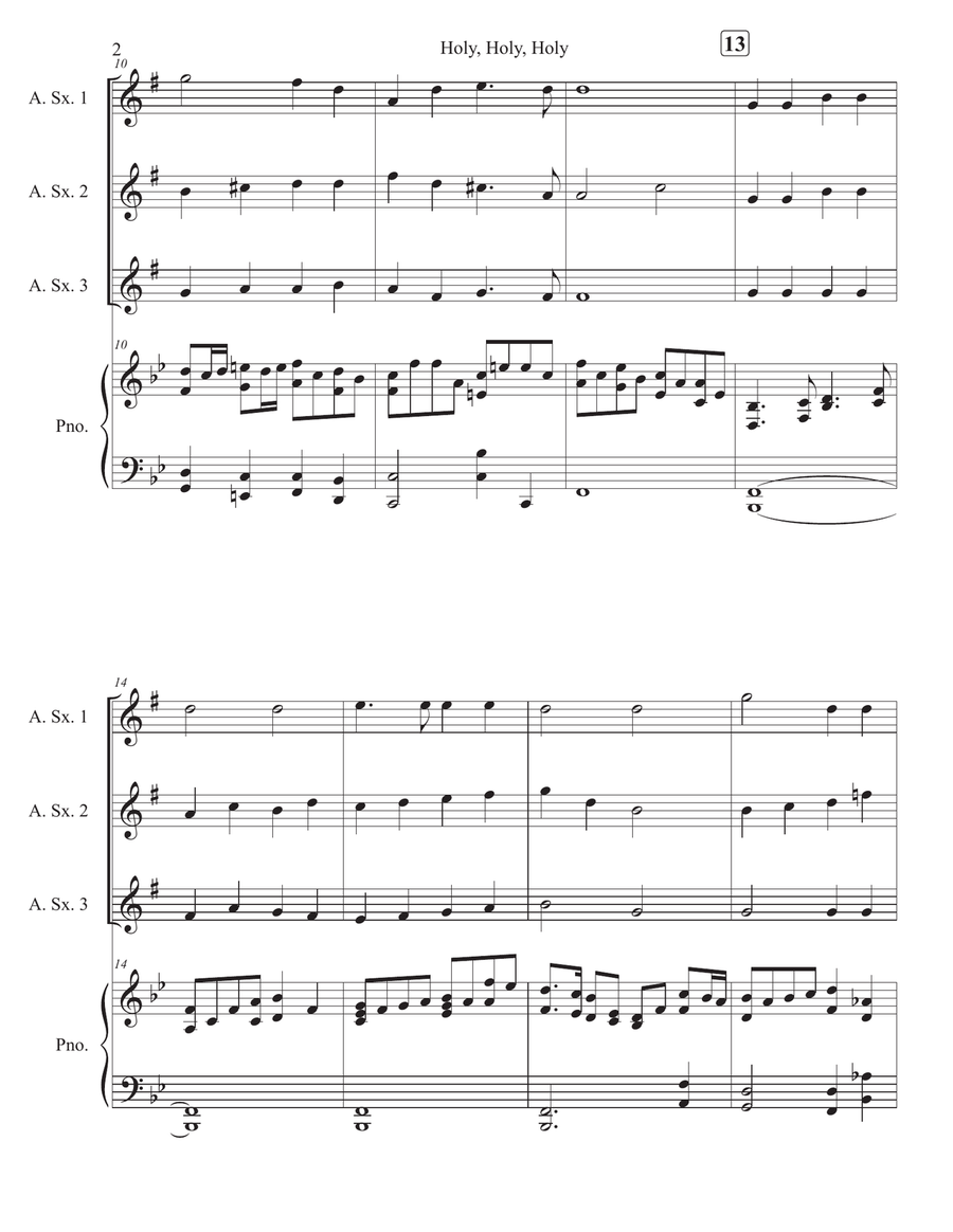 Holy, Holy, Holy Holy, Holy, Holy Woodwind Trio scores gallery preview page 2