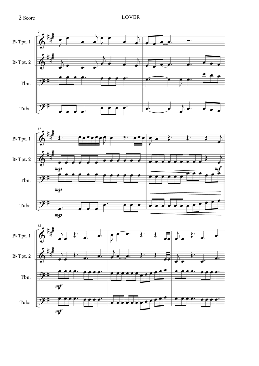 Lover Brass Quartet scores gallery preview page 2