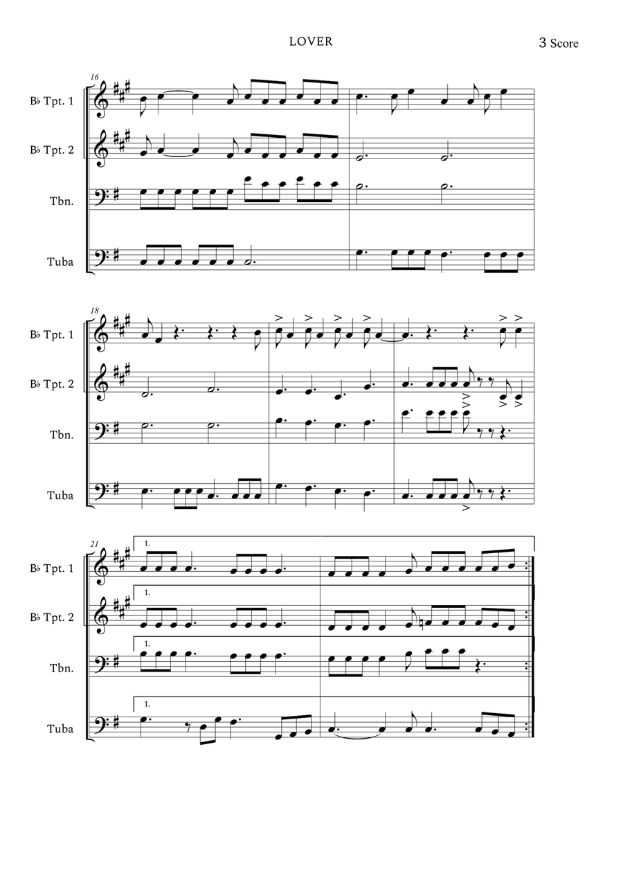 Lover Brass Quartet scores gallery preview page 3
