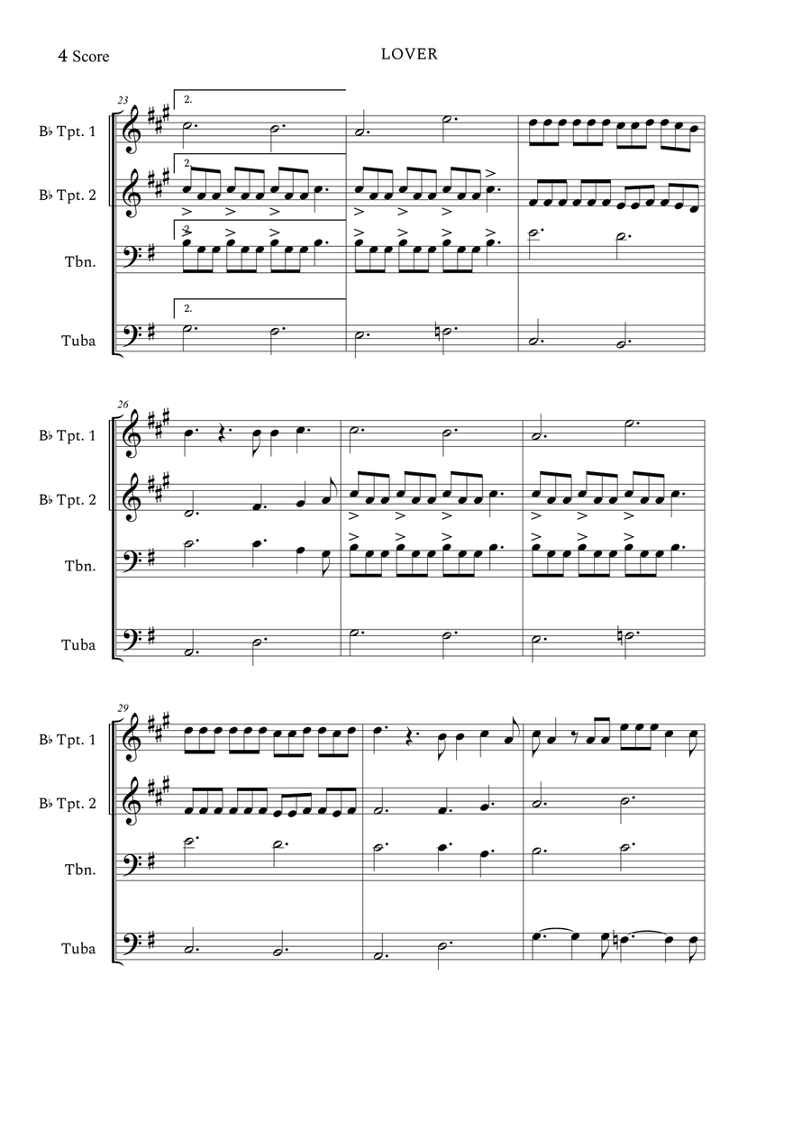 Lover Brass Quartet scores gallery preview page 4