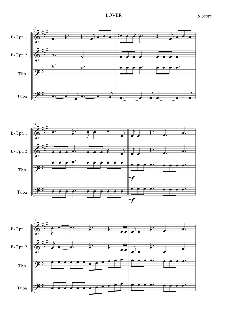 Lover Brass Quartet scores gallery preview page 5