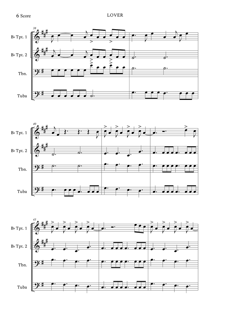 Lover Brass Quartet scores gallery preview page 6