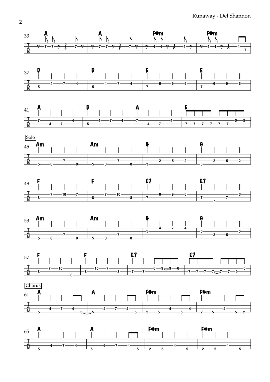 Runaway Runaway Acoustic Guitar scores gallery preview page 2