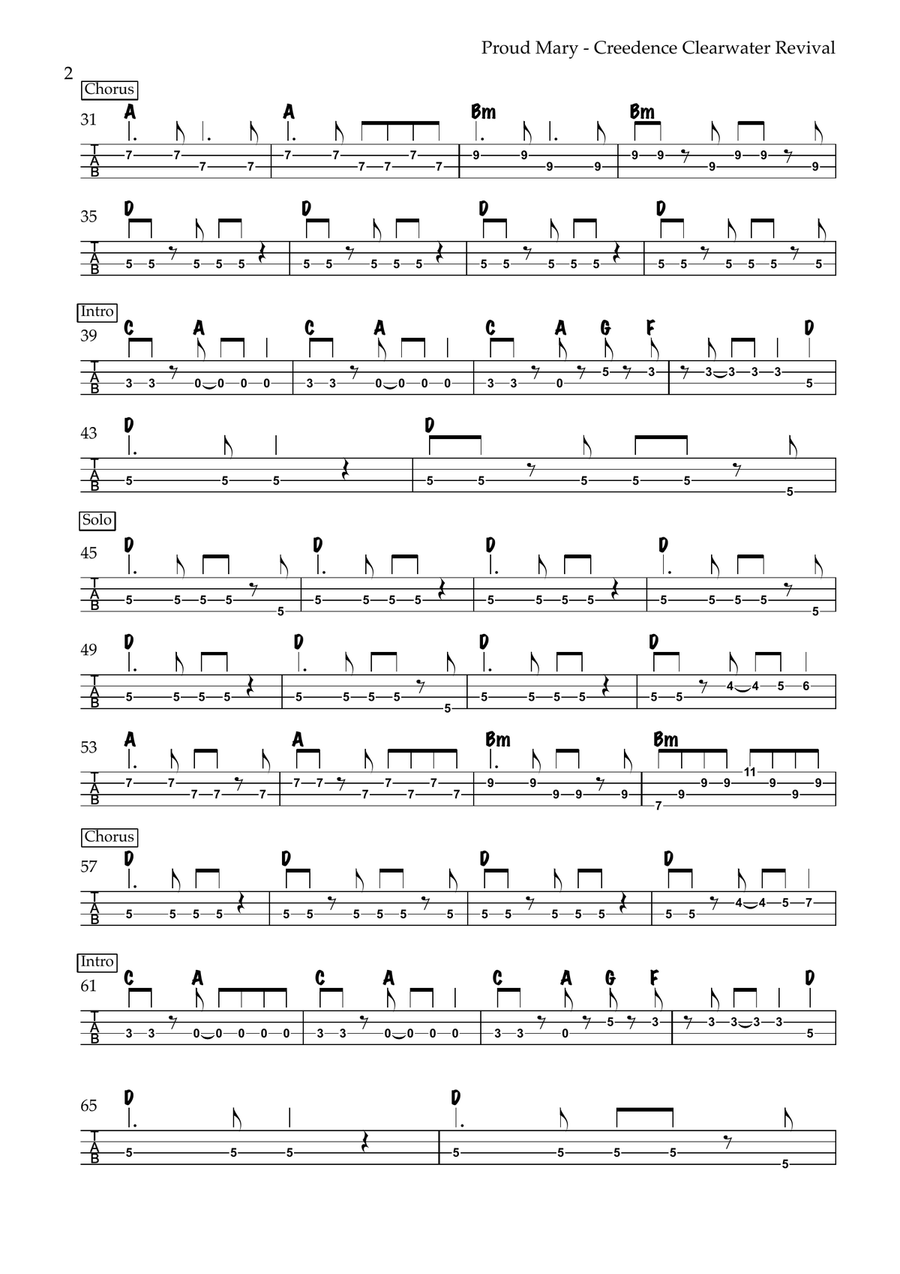 Proud Mary Proud Mary Acoustic Guitar scores gallery preview page 2