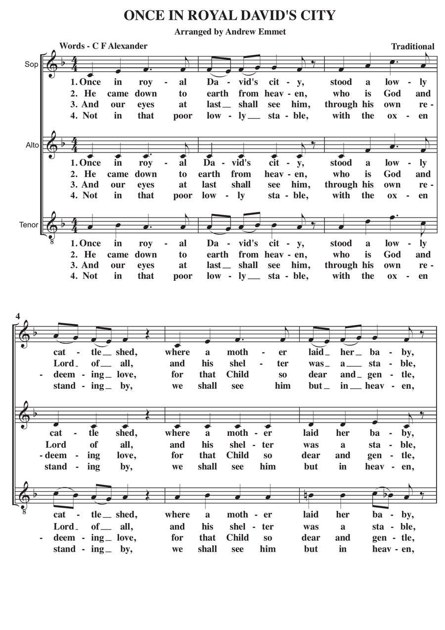 Once In Royal David's City A Cappella SAT SAT scores gallery preview page 1
