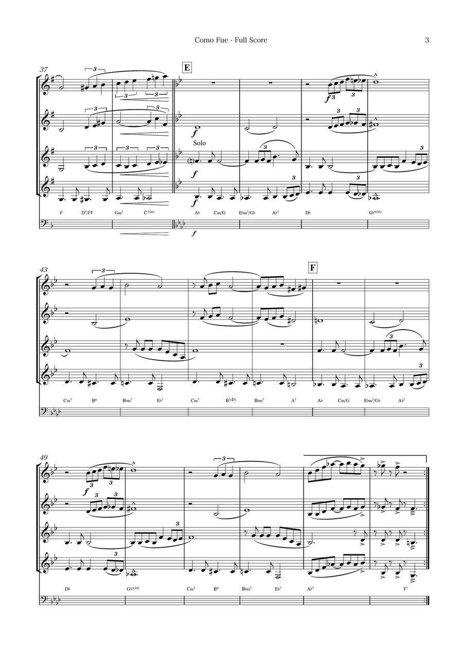Como Fue Como Fue Clarinet Quartet scores gallery preview page 3