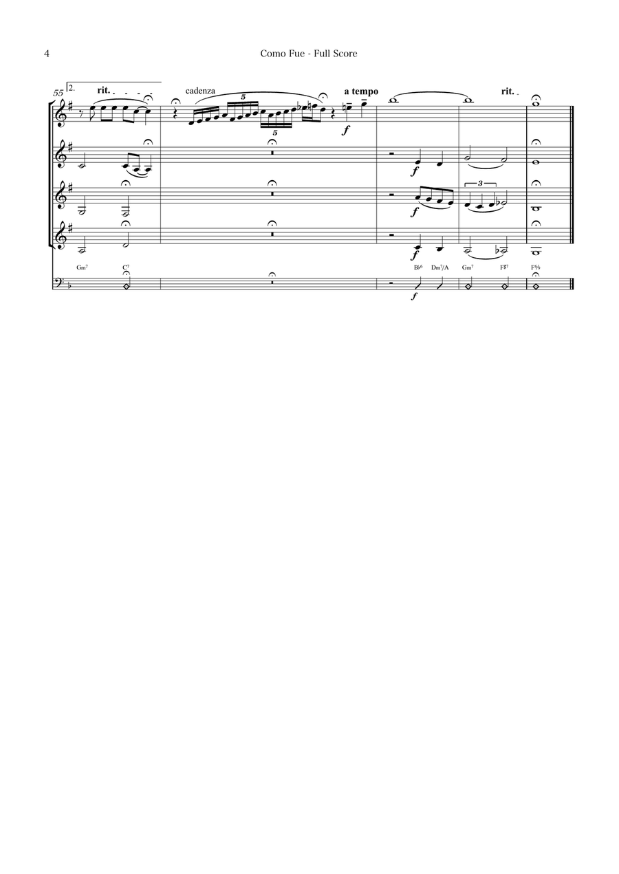 Como Fue Como Fue Clarinet Quartet scores gallery preview page 4