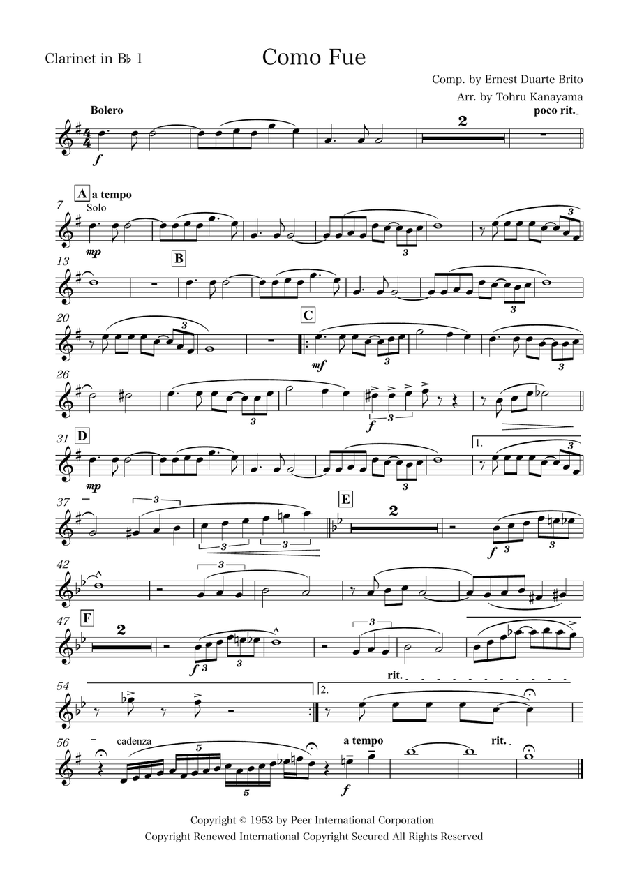 Como Fue Como Fue Clarinet Quartet scores gallery preview page 5