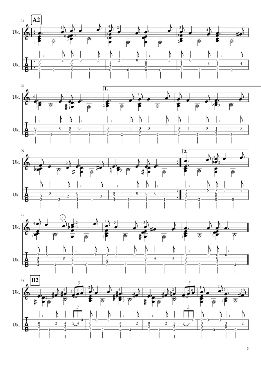 Pavane Pavane Ukulele scores gallery preview page 3