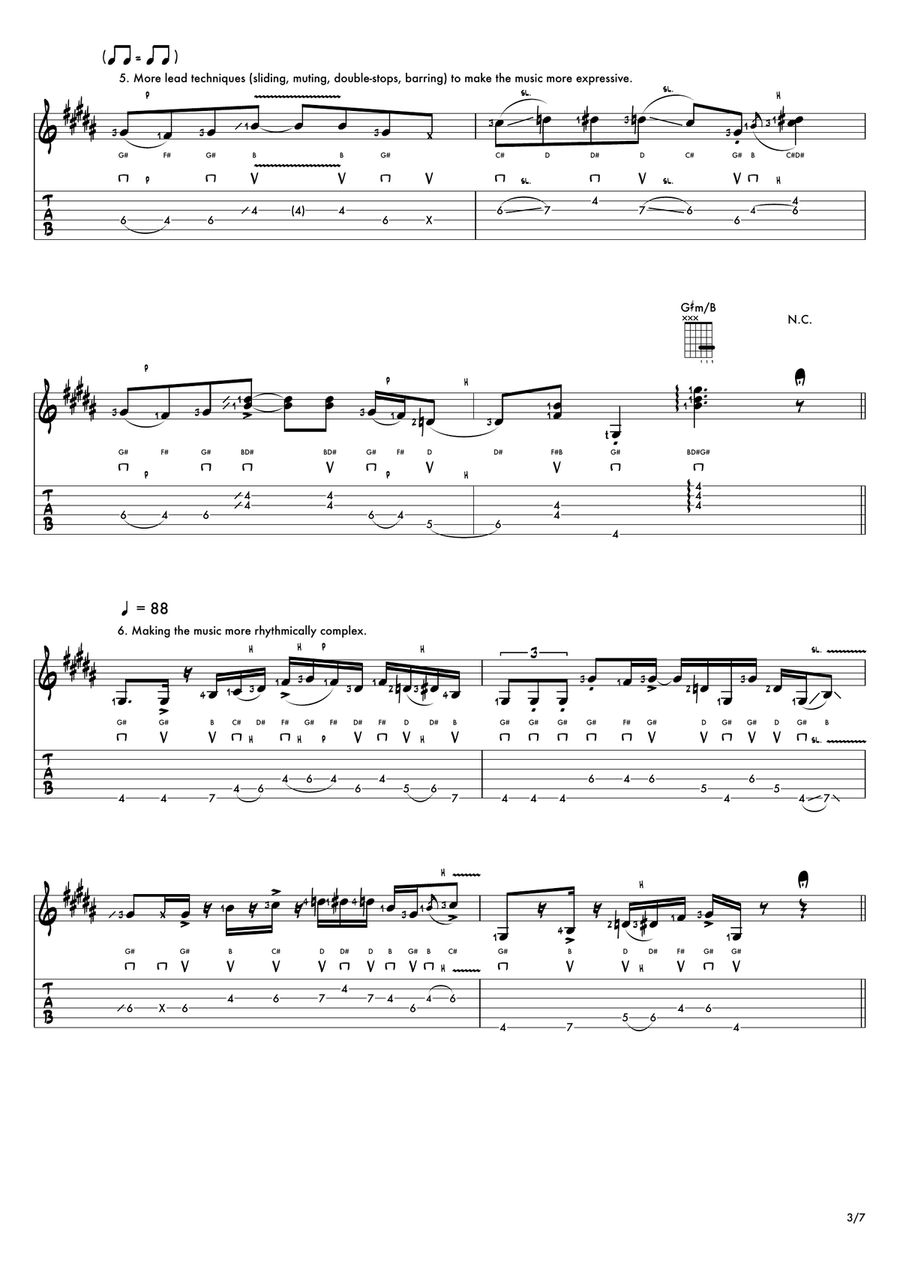 Ten Lead Lines: The G# Blues Scale Electric Guitar scores gallery preview page 4
