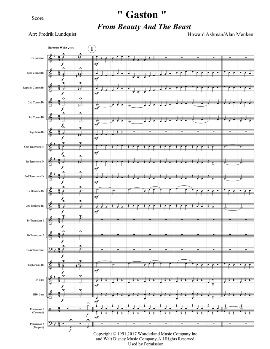 Gaston Brass Band scores gallery preview page 1