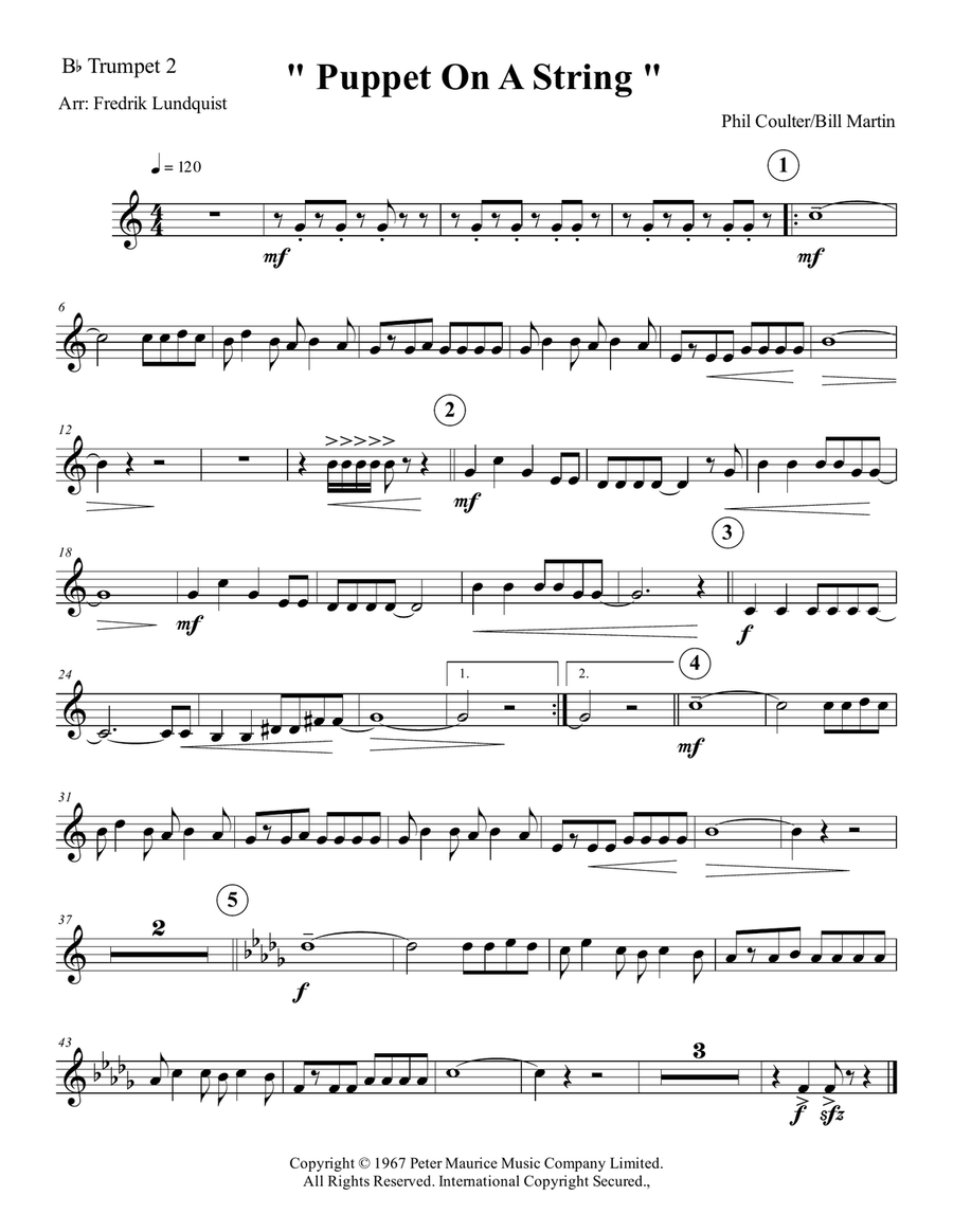 Puppet On A String Baritone Horn TC scores gallery preview page 2