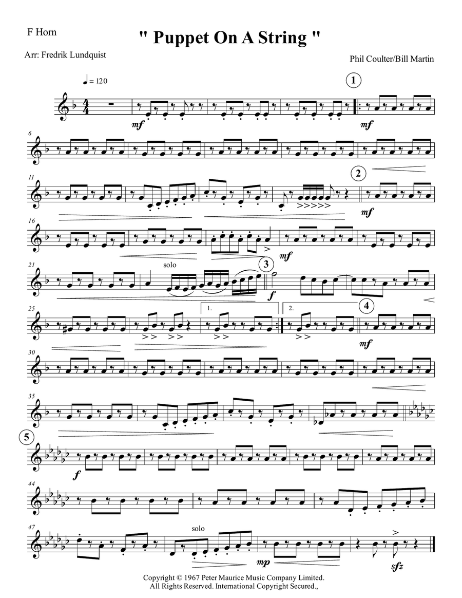 Puppet On A String Baritone Horn TC scores gallery preview page 3