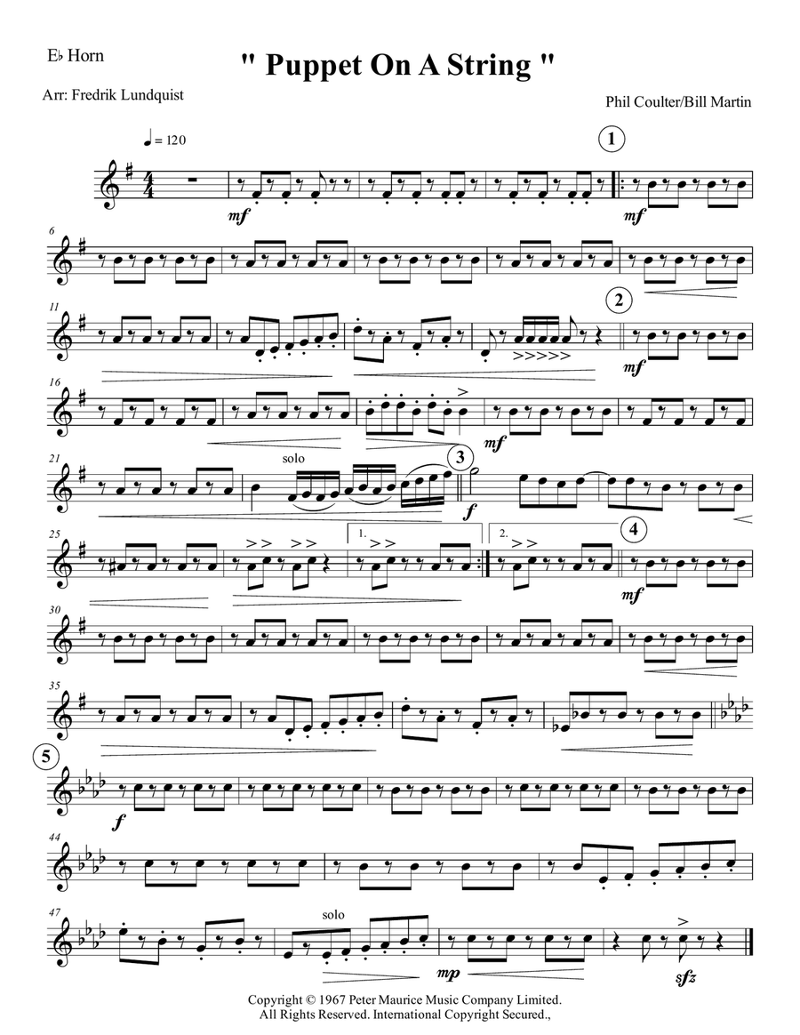 Puppet On A String Baritone Horn TC scores gallery preview page 4
