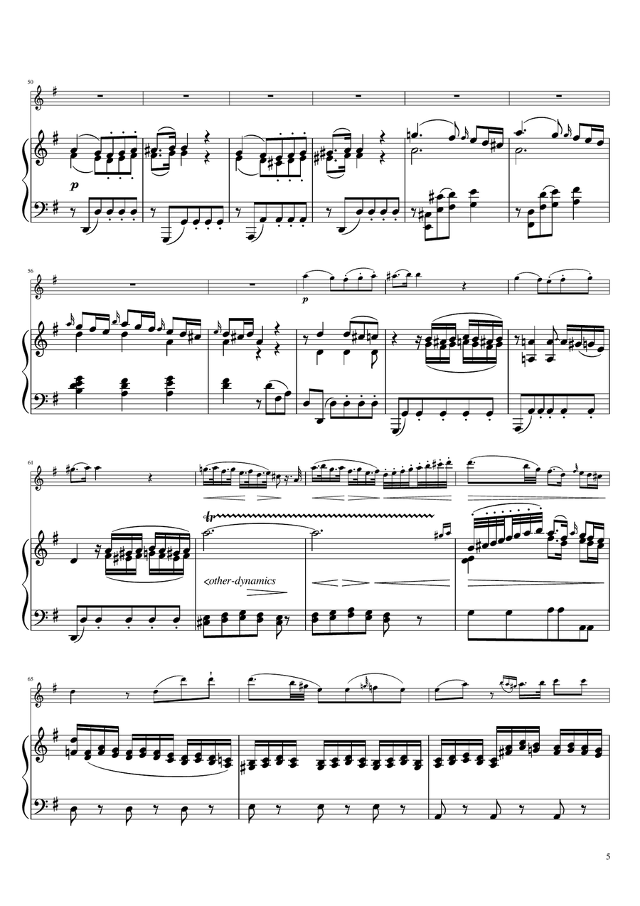 Sonta for 2 Pianos D major 2nd mov. Andante KV448 6.375a / Oboe & Piano Piano scores gallery preview page 5