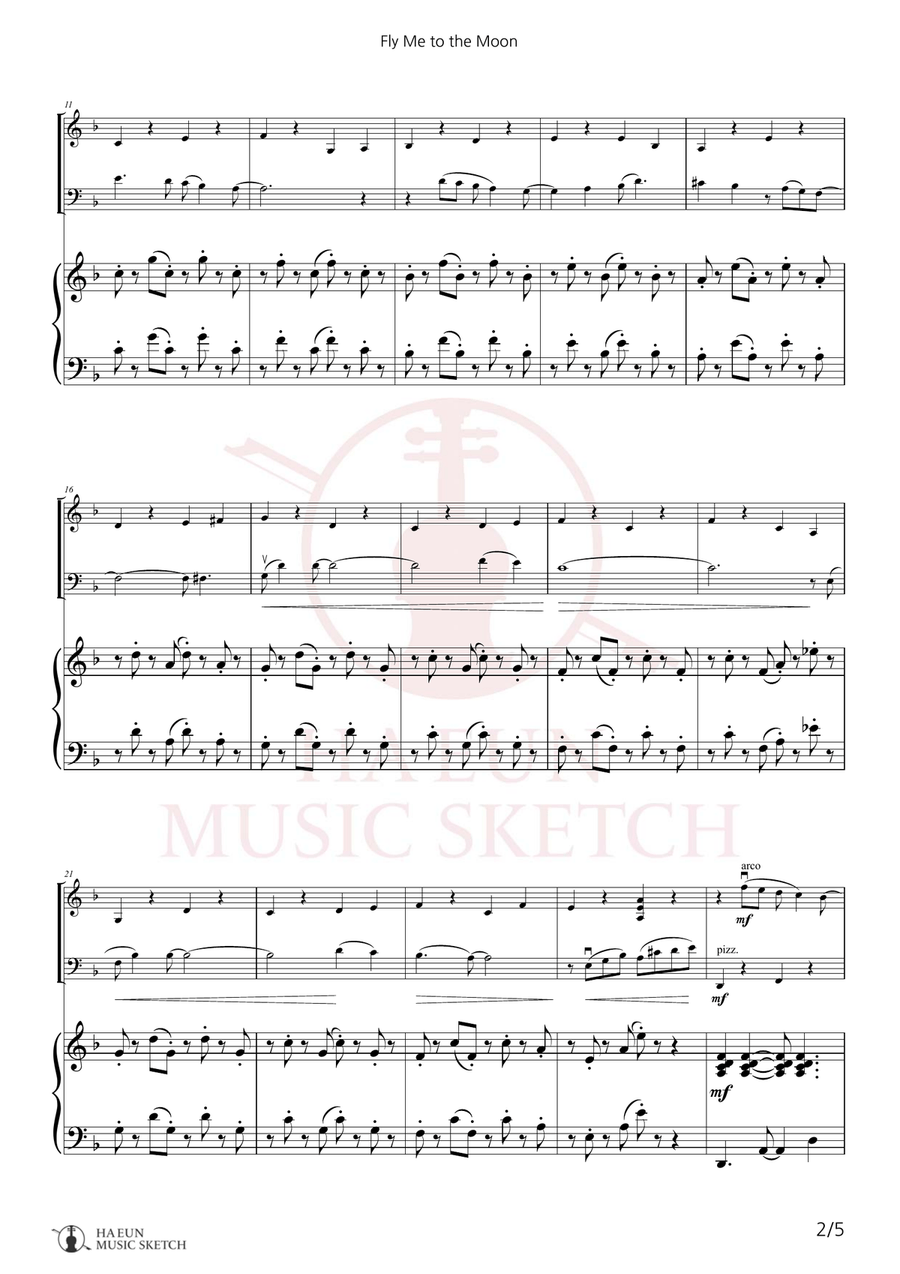 Fly Me To The Moon (In Other Words) Piano Trio scores gallery preview page 2
