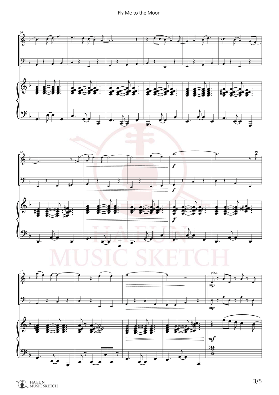 Fly Me To The Moon (In Other Words) Piano Trio scores gallery preview page 3