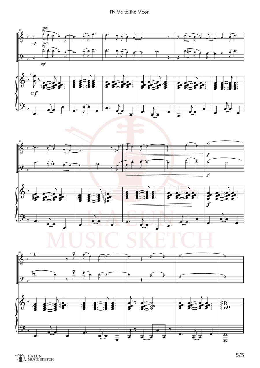 Fly Me To The Moon (In Other Words) Piano Trio scores gallery preview page 5