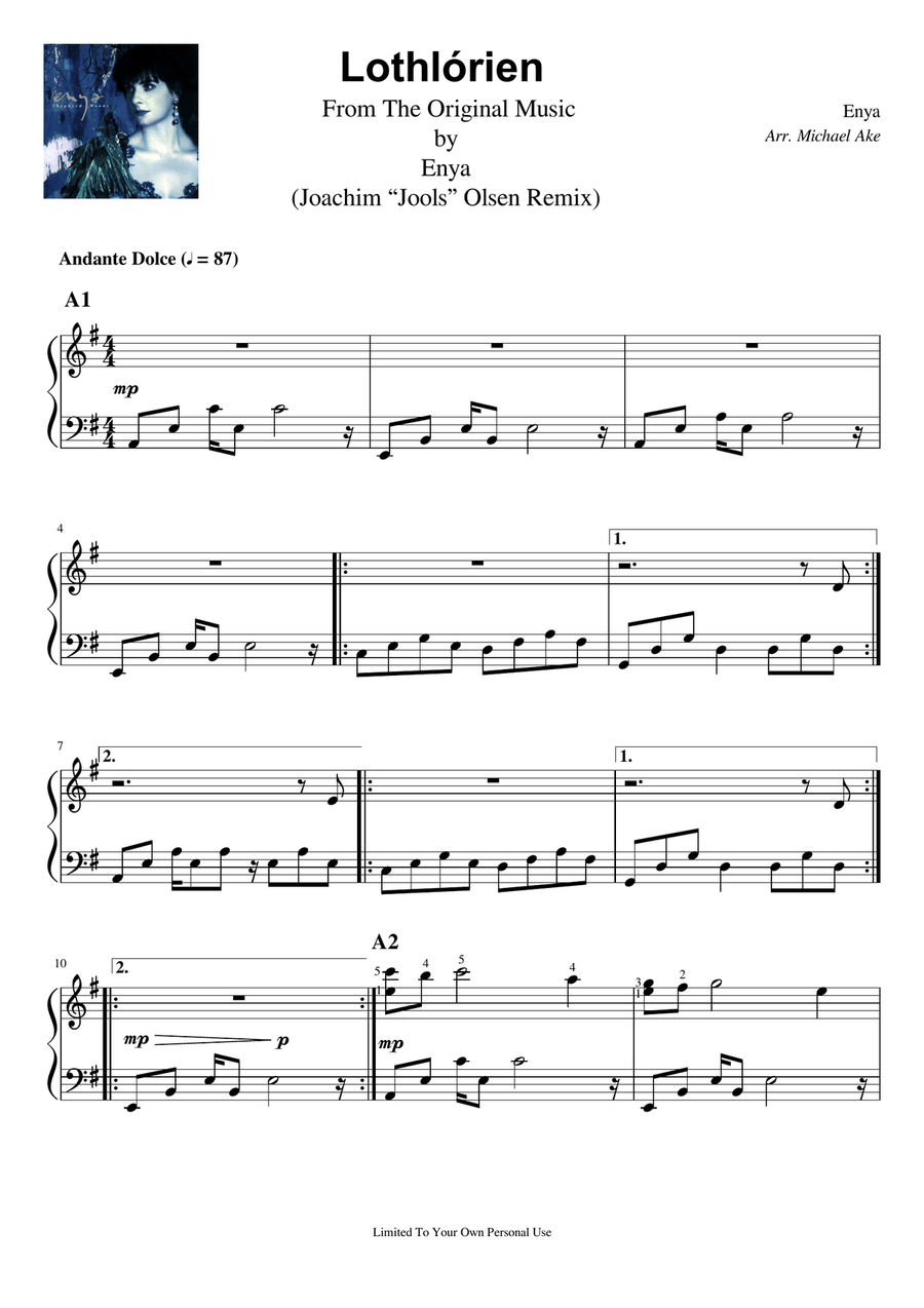 Lothlorien Lothlorien Piano Method scores gallery preview page 1