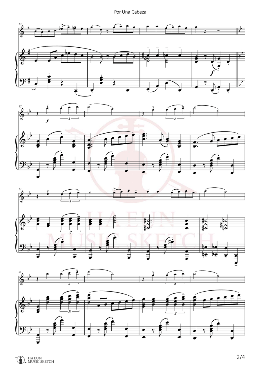Por Una Cabeza Chamber Music scores gallery preview page 2