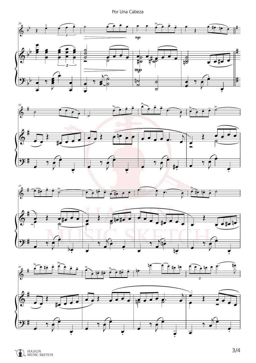 Por Una Cabeza Chamber Music scores gallery preview page 3