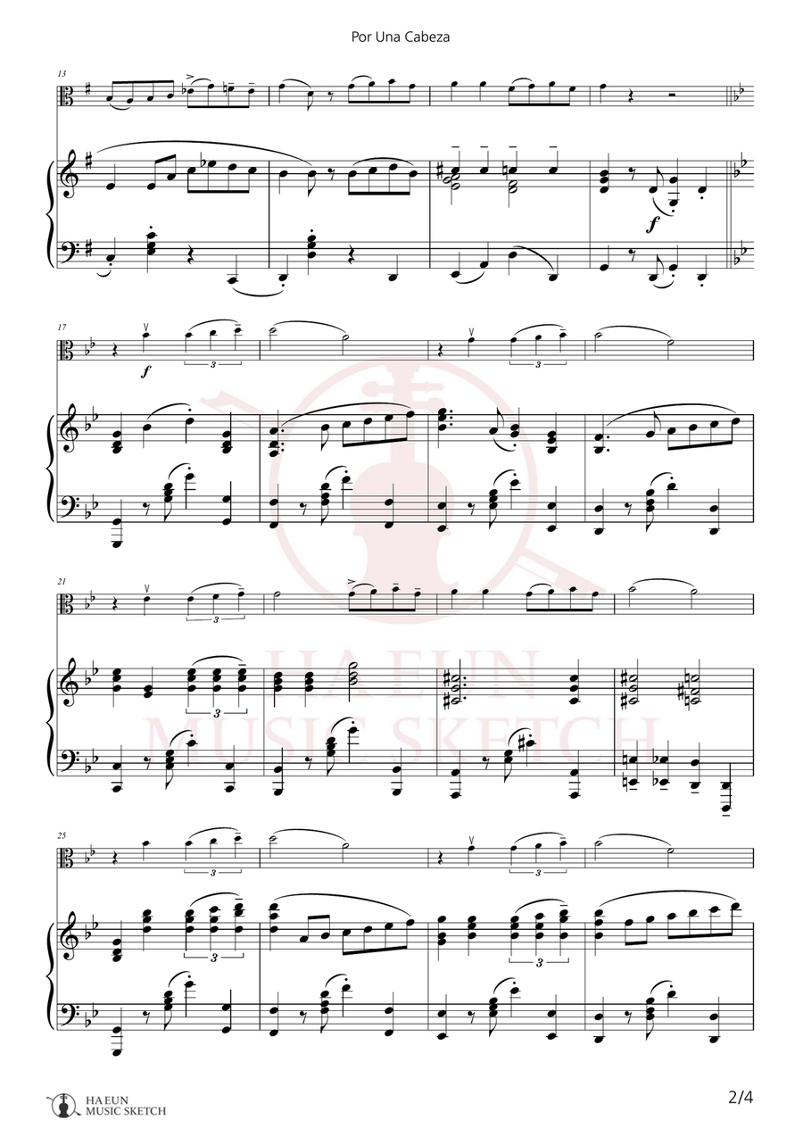 Por Una Cabeza Chamber Music scores gallery preview page 2