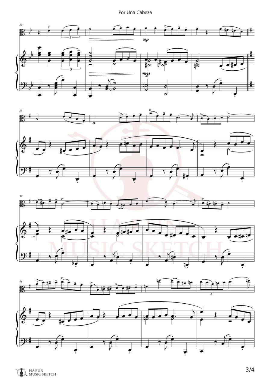 Por Una Cabeza Chamber Music scores gallery preview page 3