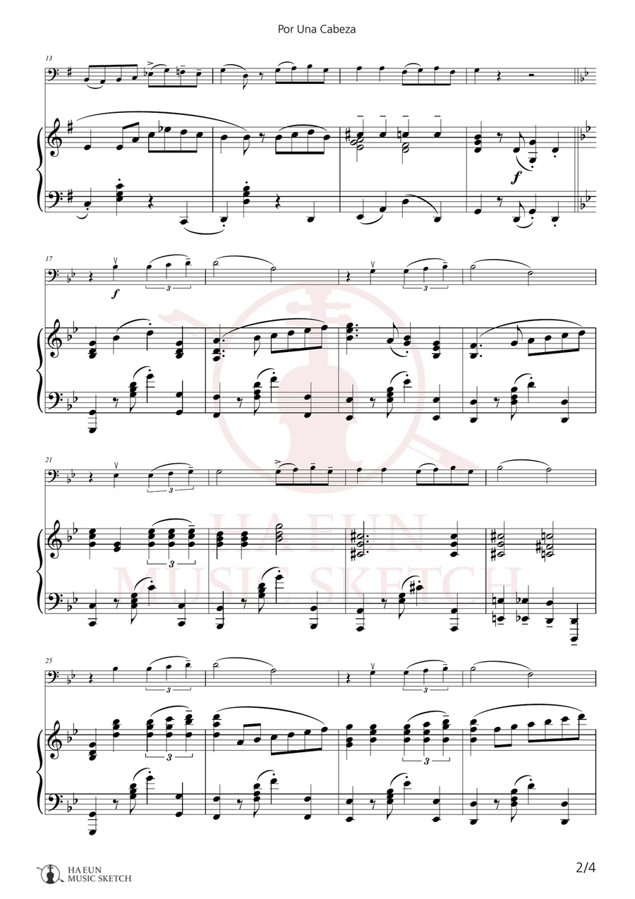 Por Una Cabeza Chamber Music scores gallery preview page 2