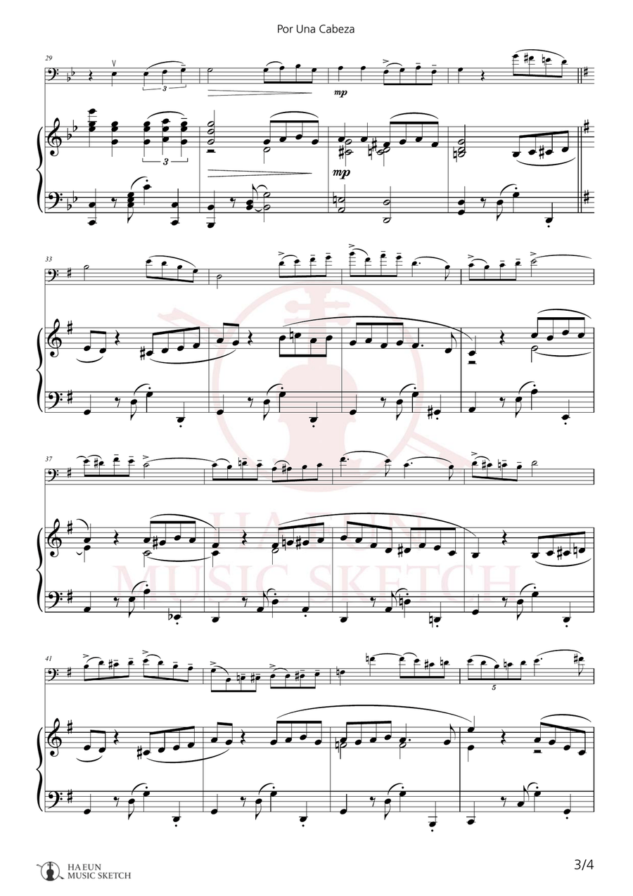 Por Una Cabeza Chamber Music scores gallery preview page 3