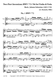 Two-Part Inventions BWV 772-786 for Violin & Viola