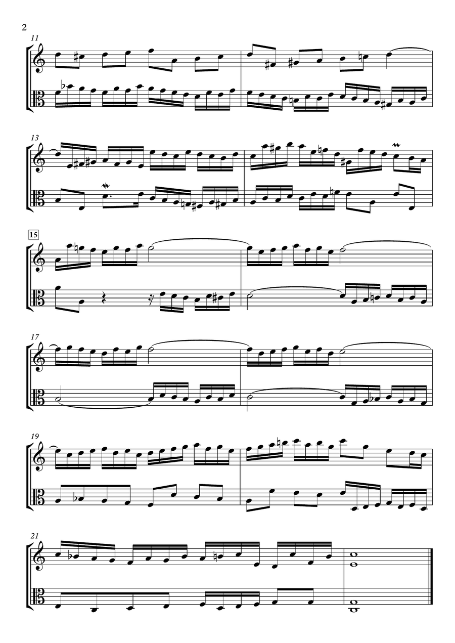 Two-Part Inventions BWV 772-786 for Violin & Viola String Duet scores gallery preview page 2