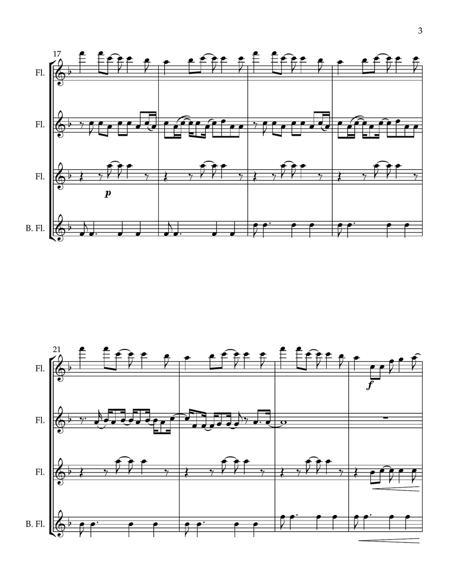 Just The Way You Are Just The Way You Are Flute Quartet scores gallery preview page 3