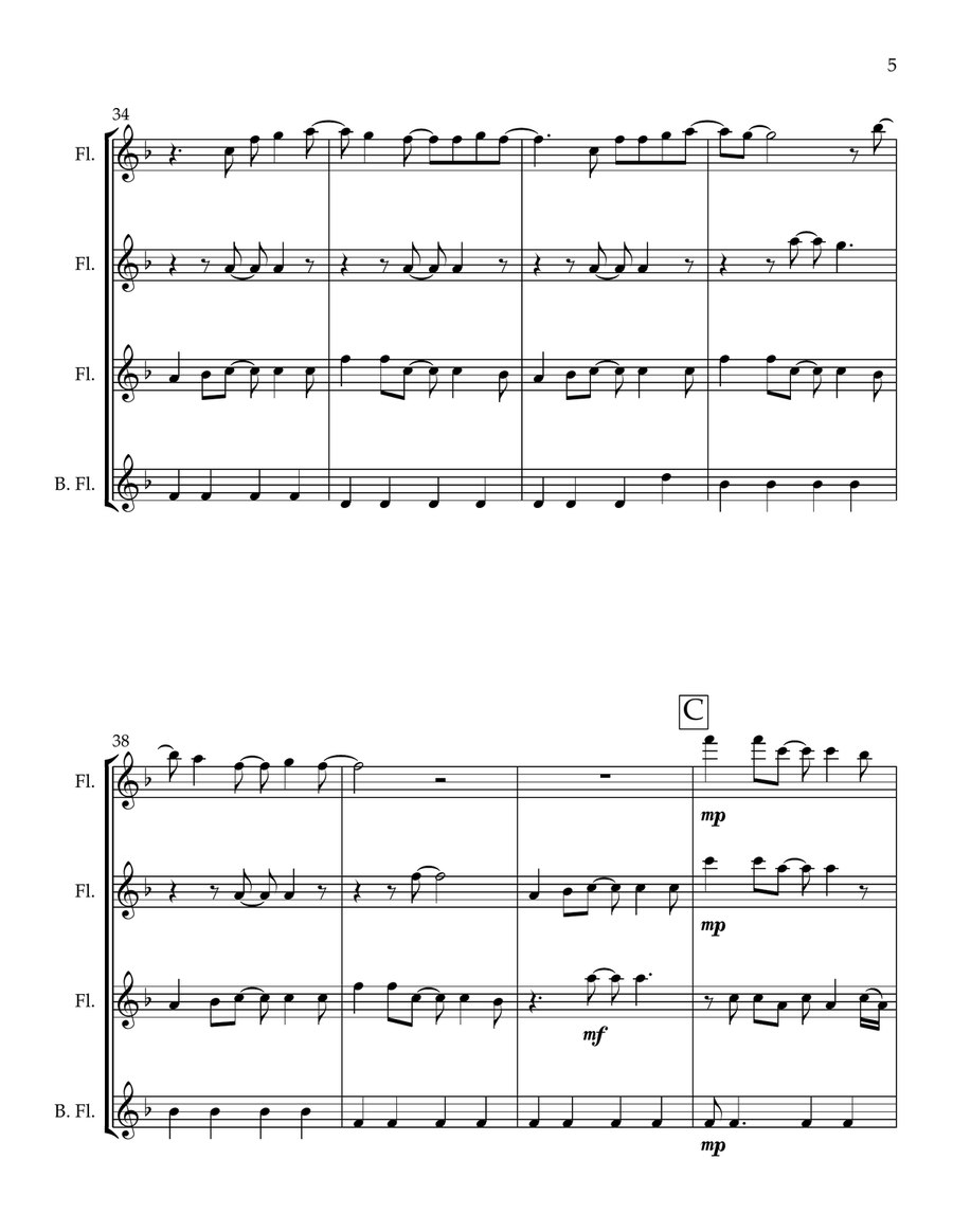 Just The Way You Are Just The Way You Are Flute Quartet scores gallery preview page 5