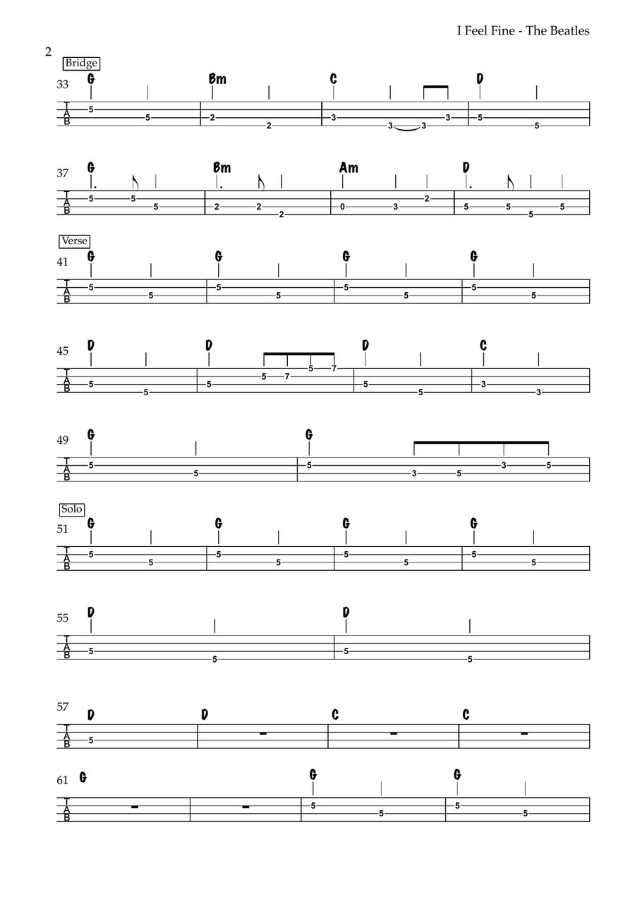 I Feel Fine I Feel Fine Acoustic Guitar scores gallery preview page 2