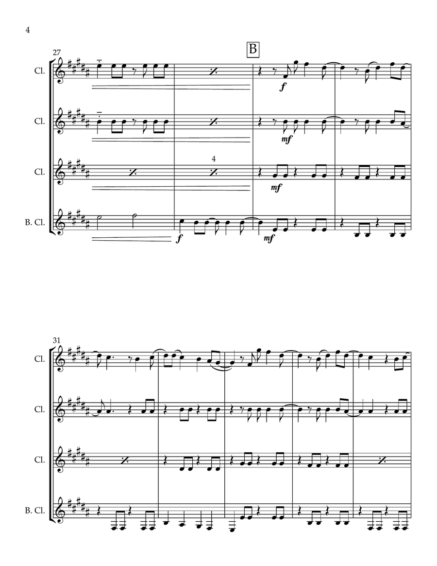 Love Is Easy Love Is Easy Clarinet Quartet scores gallery preview page 4