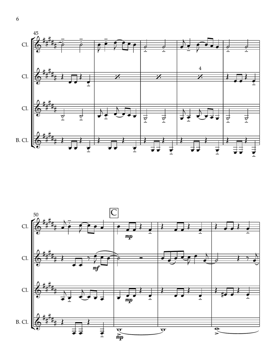 Love Is Easy Love Is Easy Clarinet Quartet scores gallery preview page 6