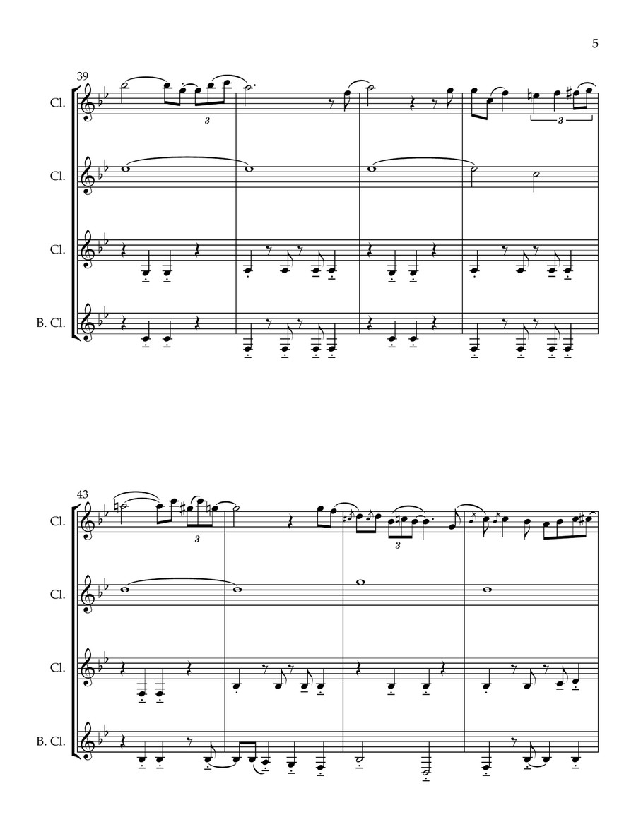 L-O-V-E L-O-V-E Clarinet Quartet scores gallery preview page 5
