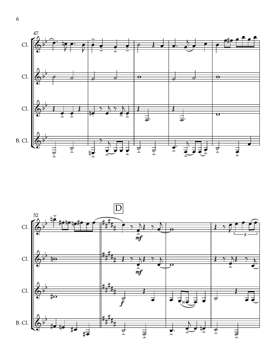 L-O-V-E L-O-V-E Clarinet Quartet scores gallery preview page 6
