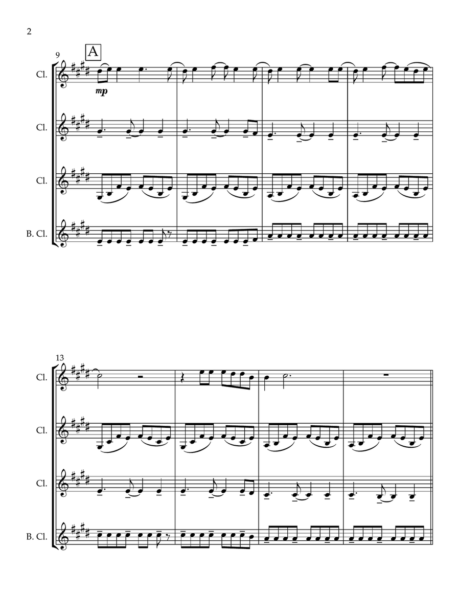 Love Story Love Story Clarinet Quartet scores gallery preview page 2