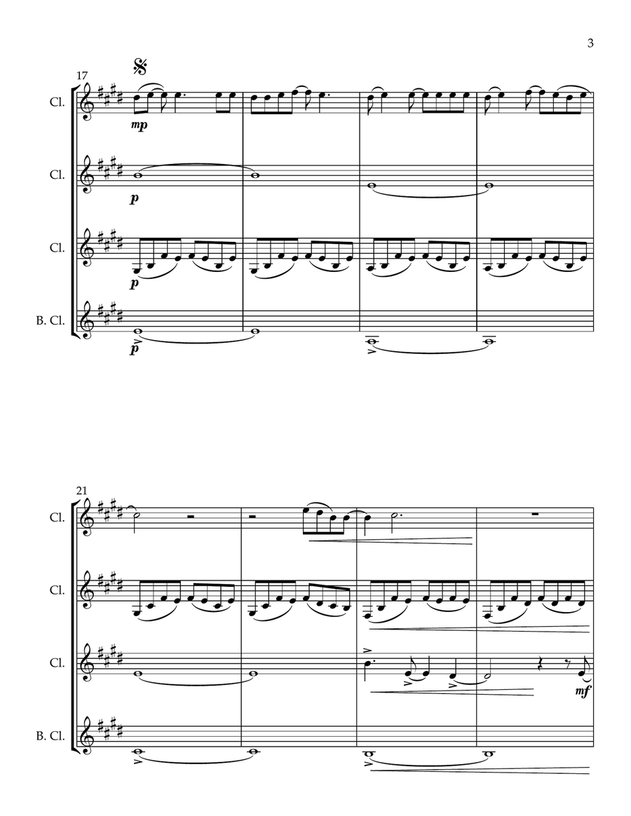 Love Story Love Story Clarinet Quartet scores gallery preview page 3