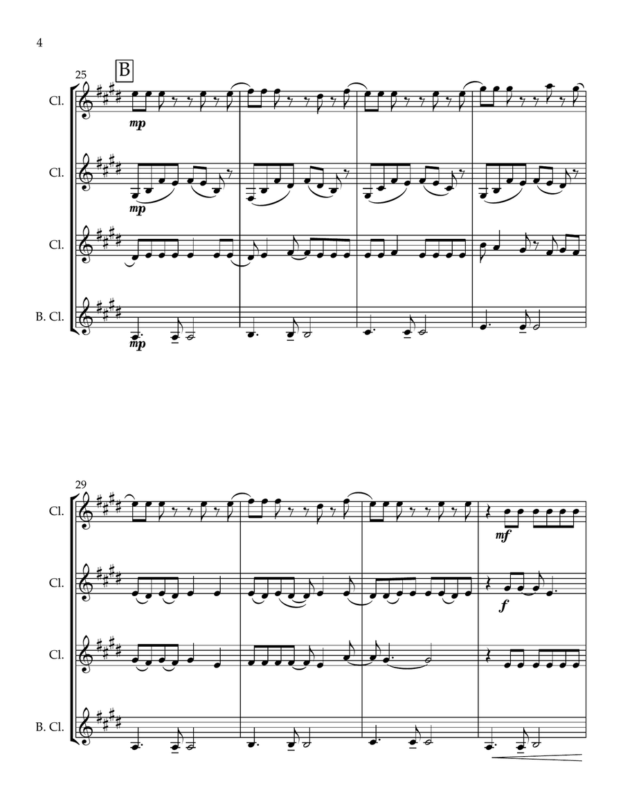 Love Story Love Story Clarinet Quartet scores gallery preview page 4