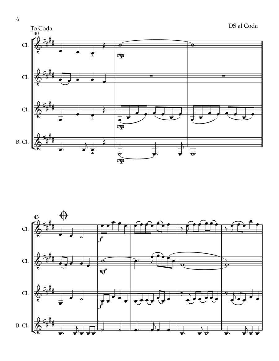 Love Story Love Story Clarinet Quartet scores gallery preview page 6