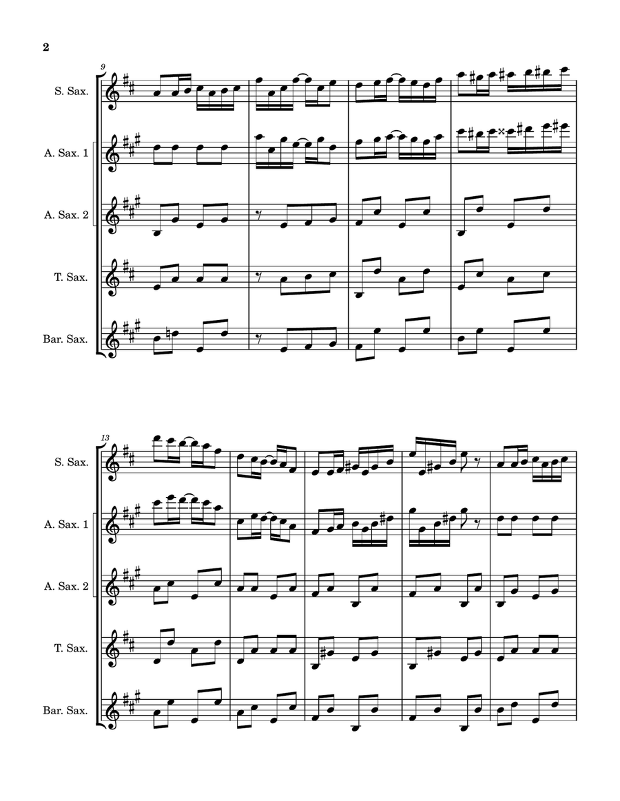Apple Jack Rag Saxophone Quintet scores gallery preview page 2